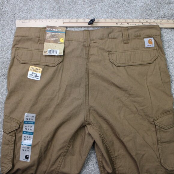 Carhartt Force Pants NWT Mens 42x30 Brown Tappen Cargo Relaxed Fit Straight - Picture 6 of 16